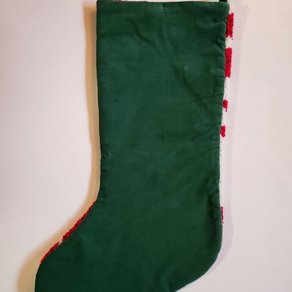 Vintage Christmas stocking poinsettia red green Country Living Collection - Picture 6 of 11